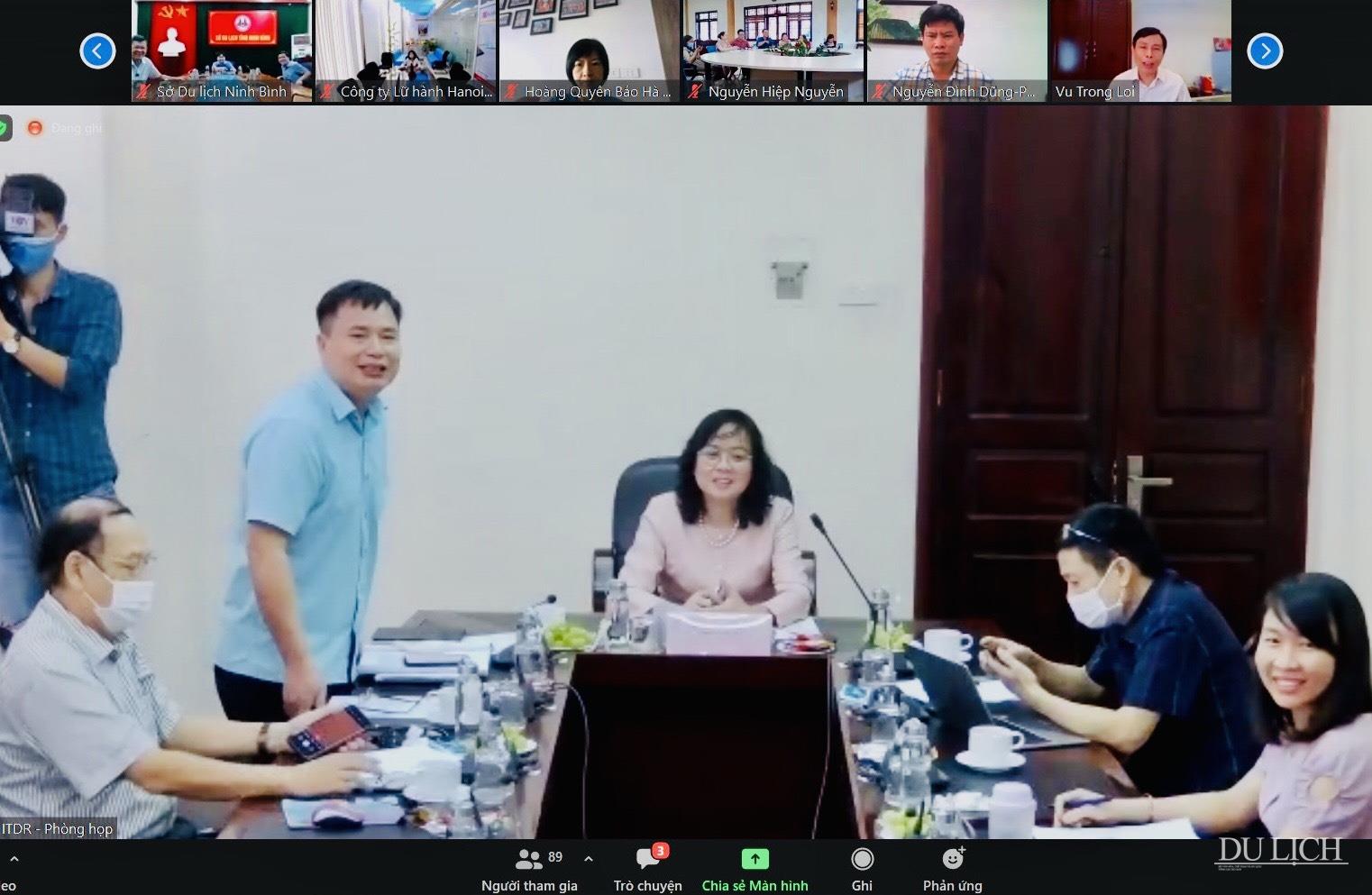 TS. Nguyễn Anh Tuấn - Viện trưởng Viện Nghiên cứu Phát triển Du lịch phát biểu tại hội thảo trực tuyến 
